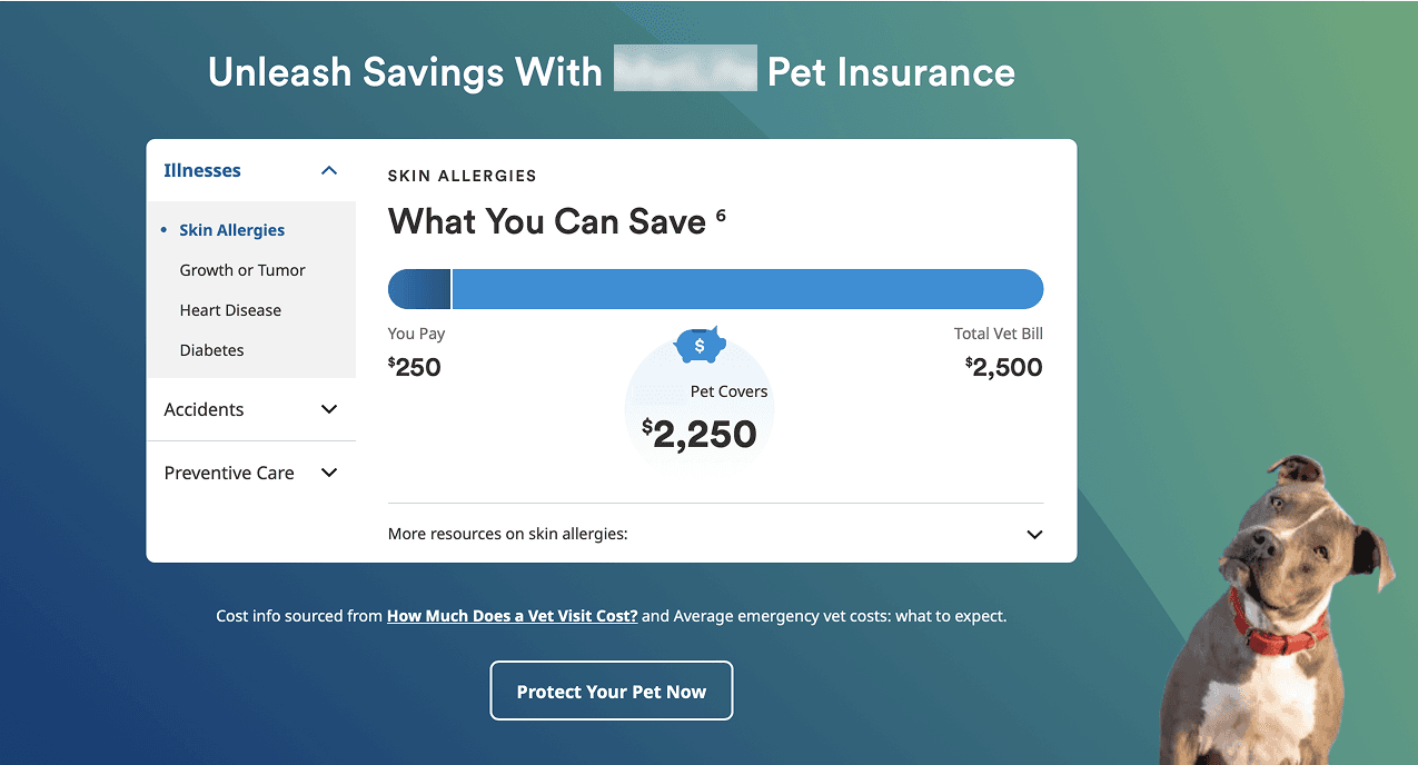 Final refined calculator design with left-side category navigation and a savings breakdown